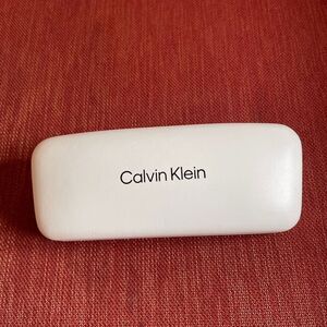 Calvin Klein White Sunglasses Eyeglasses Clamshell Glasses Hard Case